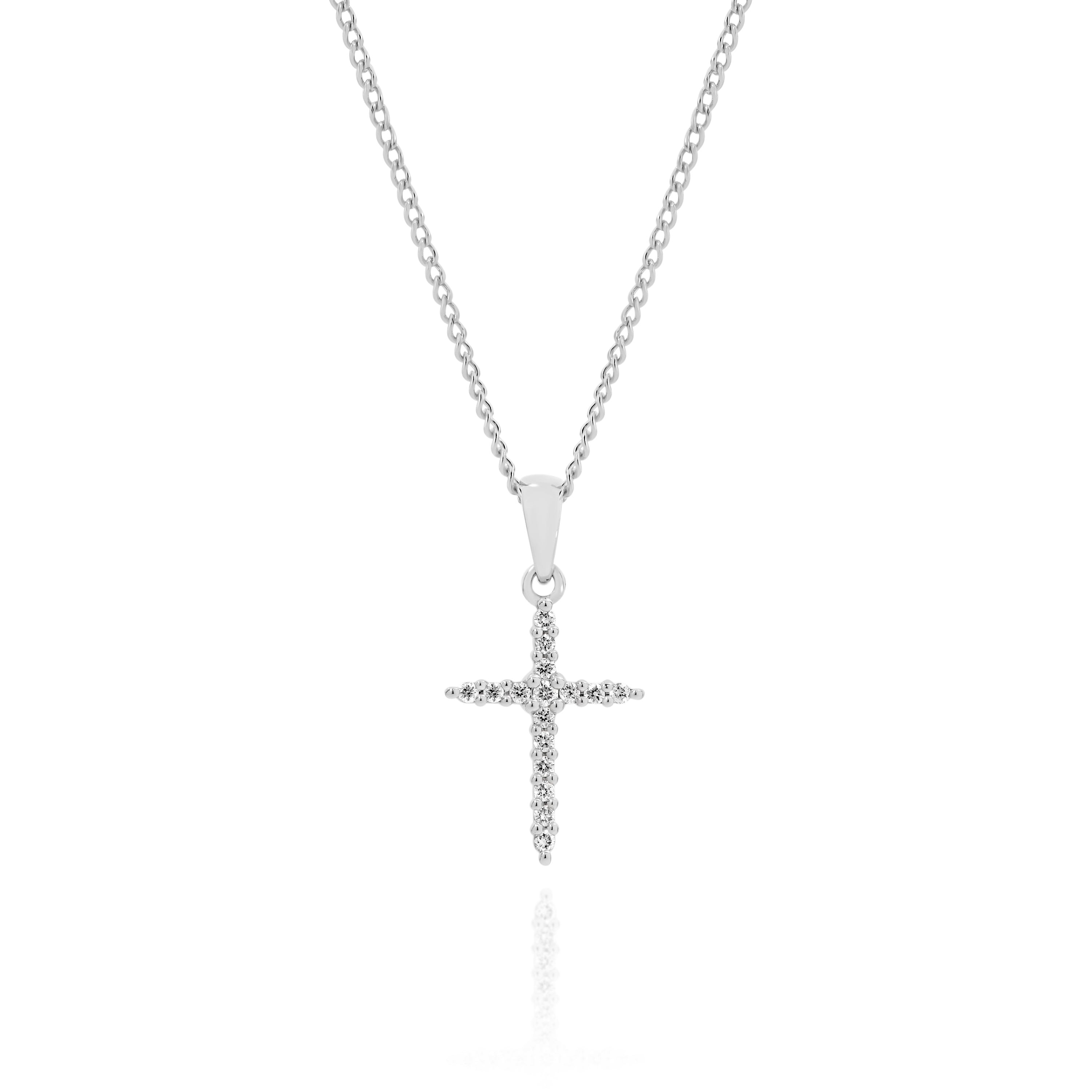 14k white gold deals cross