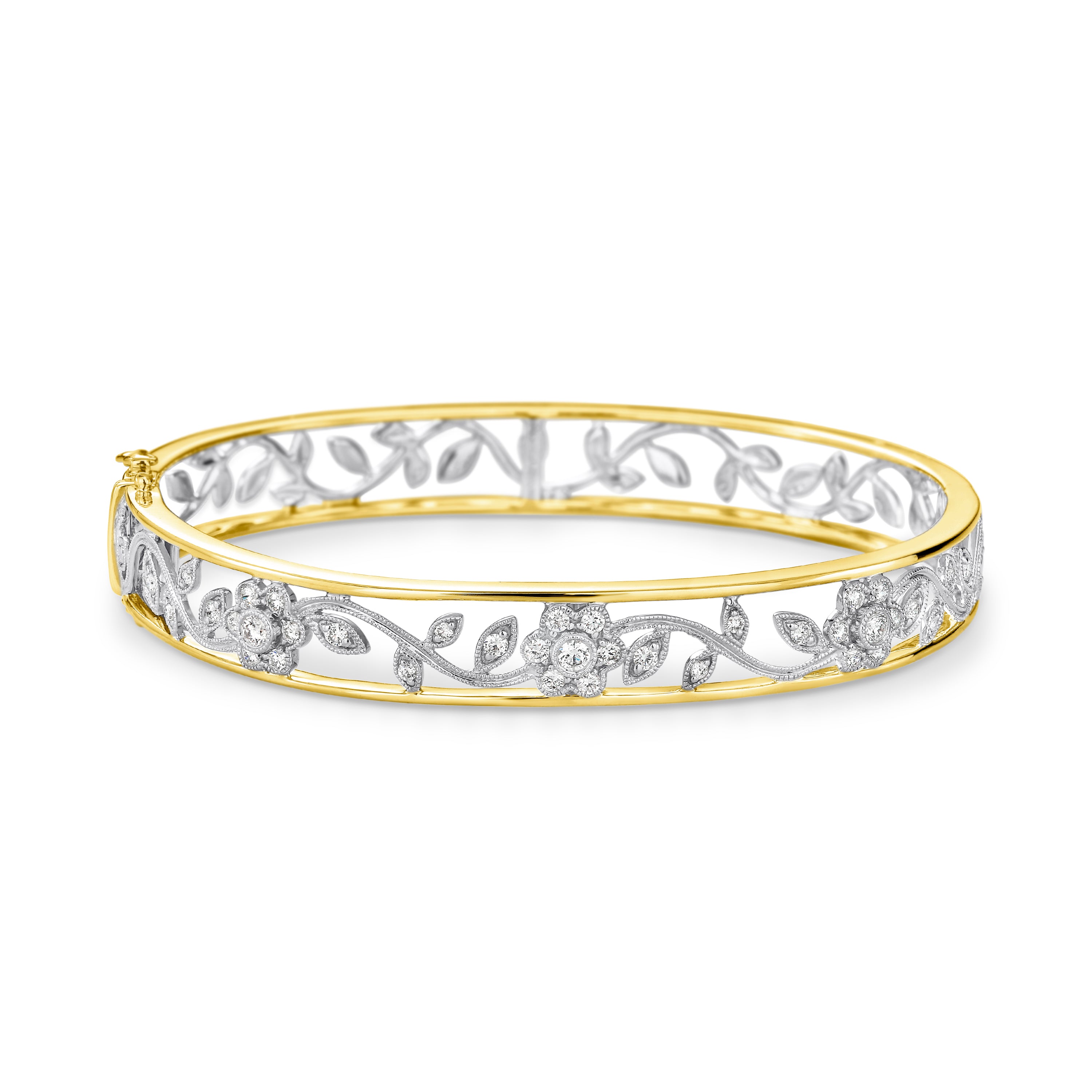 Yellow and deals white gold bangle