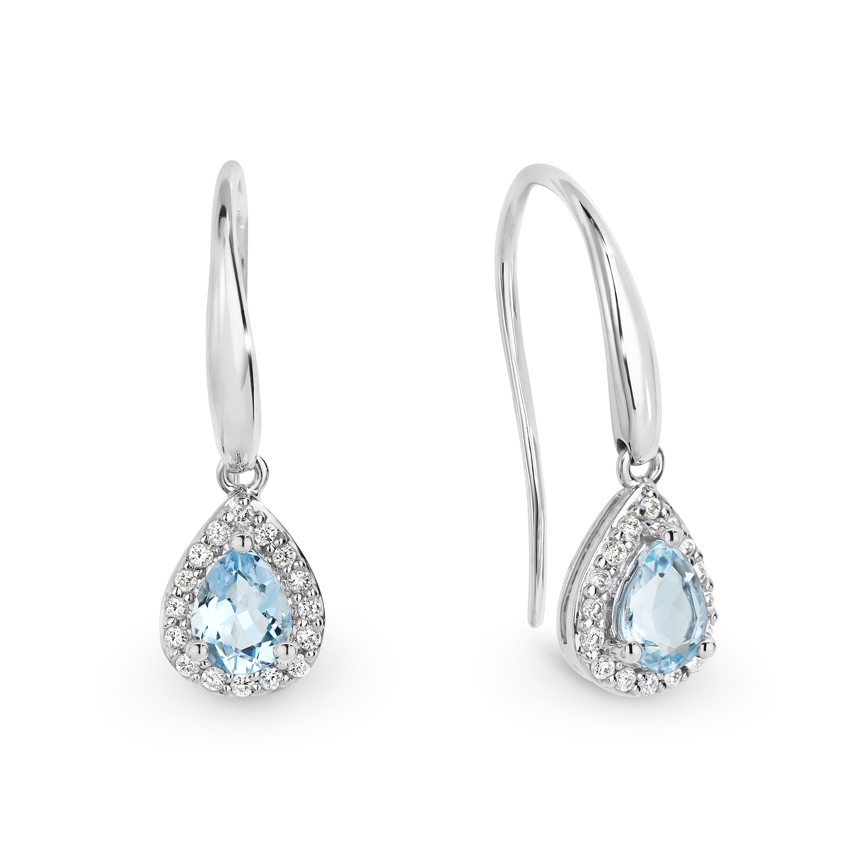 Aquamarine sales diamond earrings