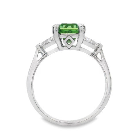 18ct White Gold Bespoke Tourmaline And Diamond Ring