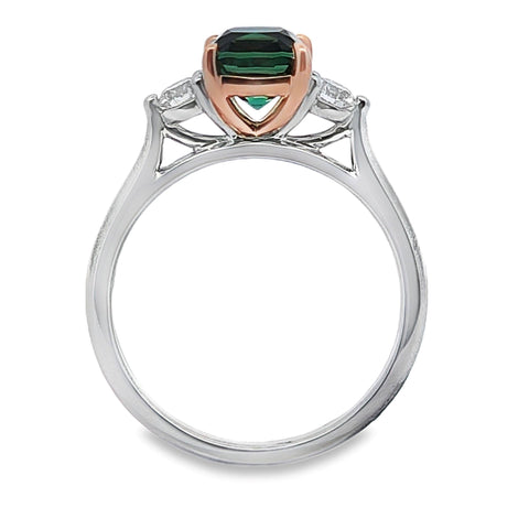 18ct White And Rose Gold Bespoke Tourmaline And Diamond Ring