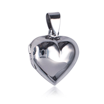 Sterling Silver Plain Puff Heart