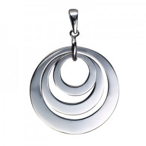 Sterling Silver Plain Triple Disc Pendant