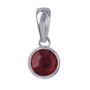 Sterling Silver January Birthstone Garnet CZ Pendant