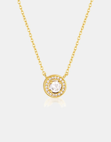 Georgini Milestone White CZ Pendant Gold Plated Necklace