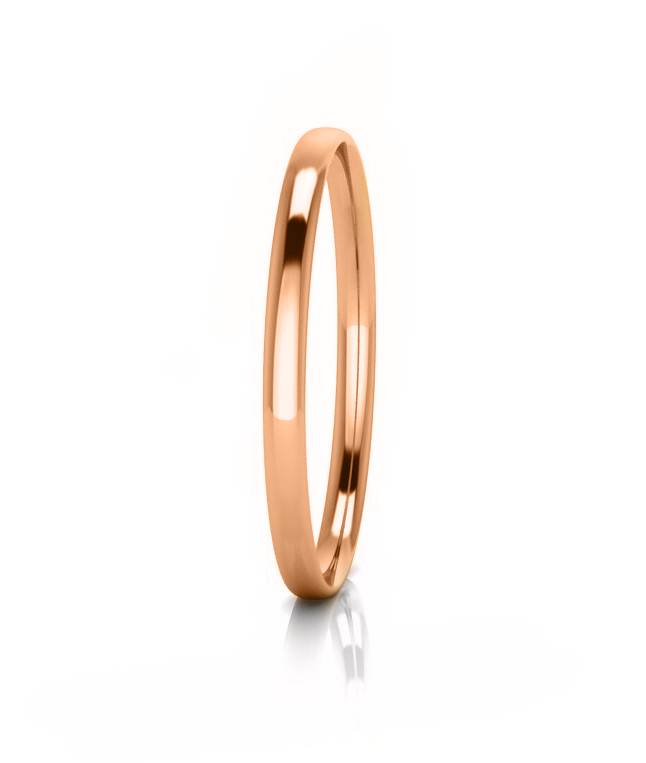 9ct Rose Gold Silver Filled Half Round Bangle 6mm