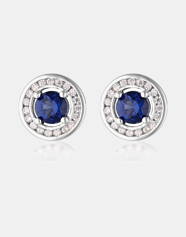 Georgini Milestone Sapphire Nano And White CZ Earrings