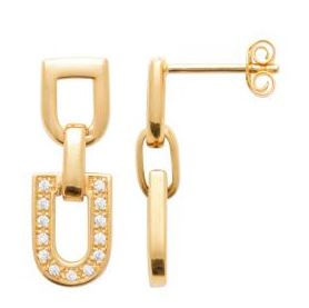 Aime-Toi 18ct Gold Plated Chain Link Drop Stud Earrings