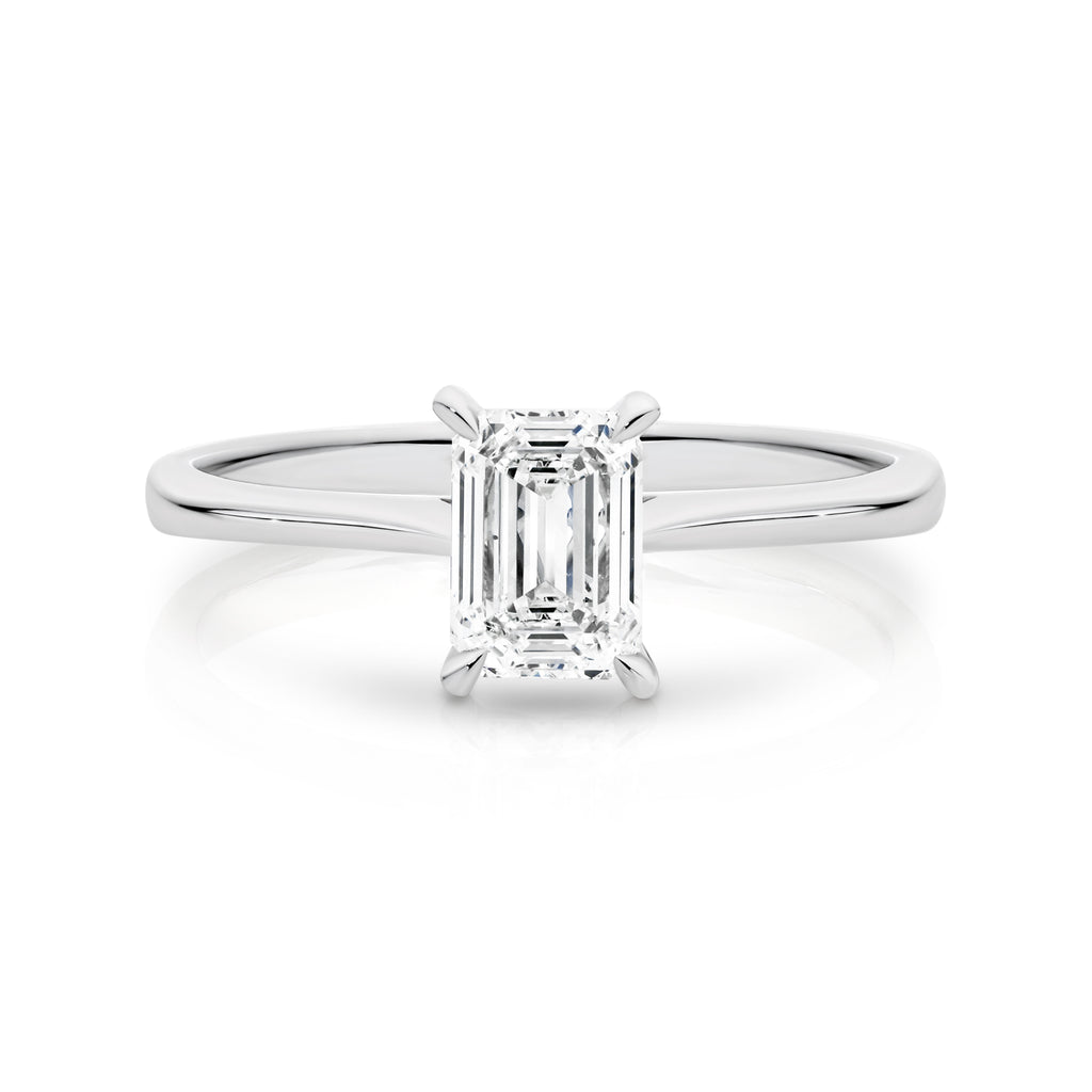 Samantha Lab Grown Diamond Solitaire Emerald Cut Engagement Ring ...