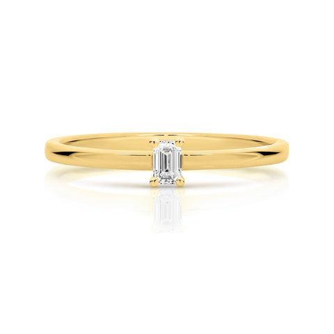 Duffs Emerald Cut Lab Grown Diamond Stackable Ring 0.10ct