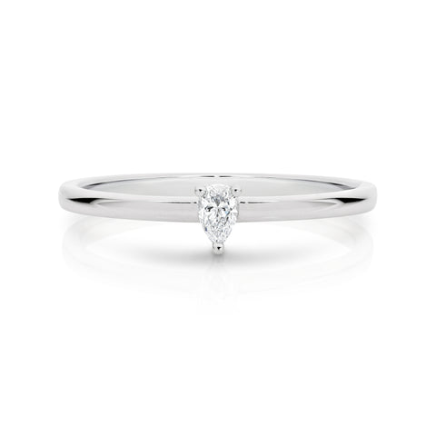 Duffs Pear Lab Grown Diamond Stackable Ring 0.09ct