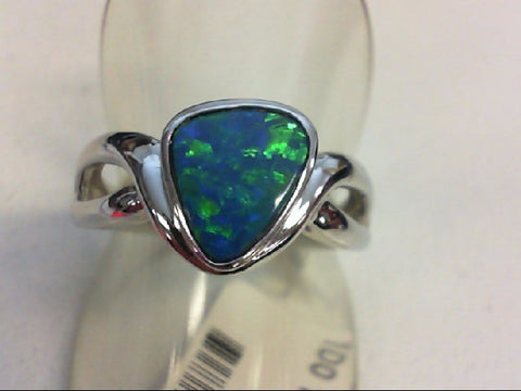 18ct White Gold Opal Doublet 1.10ct Ring