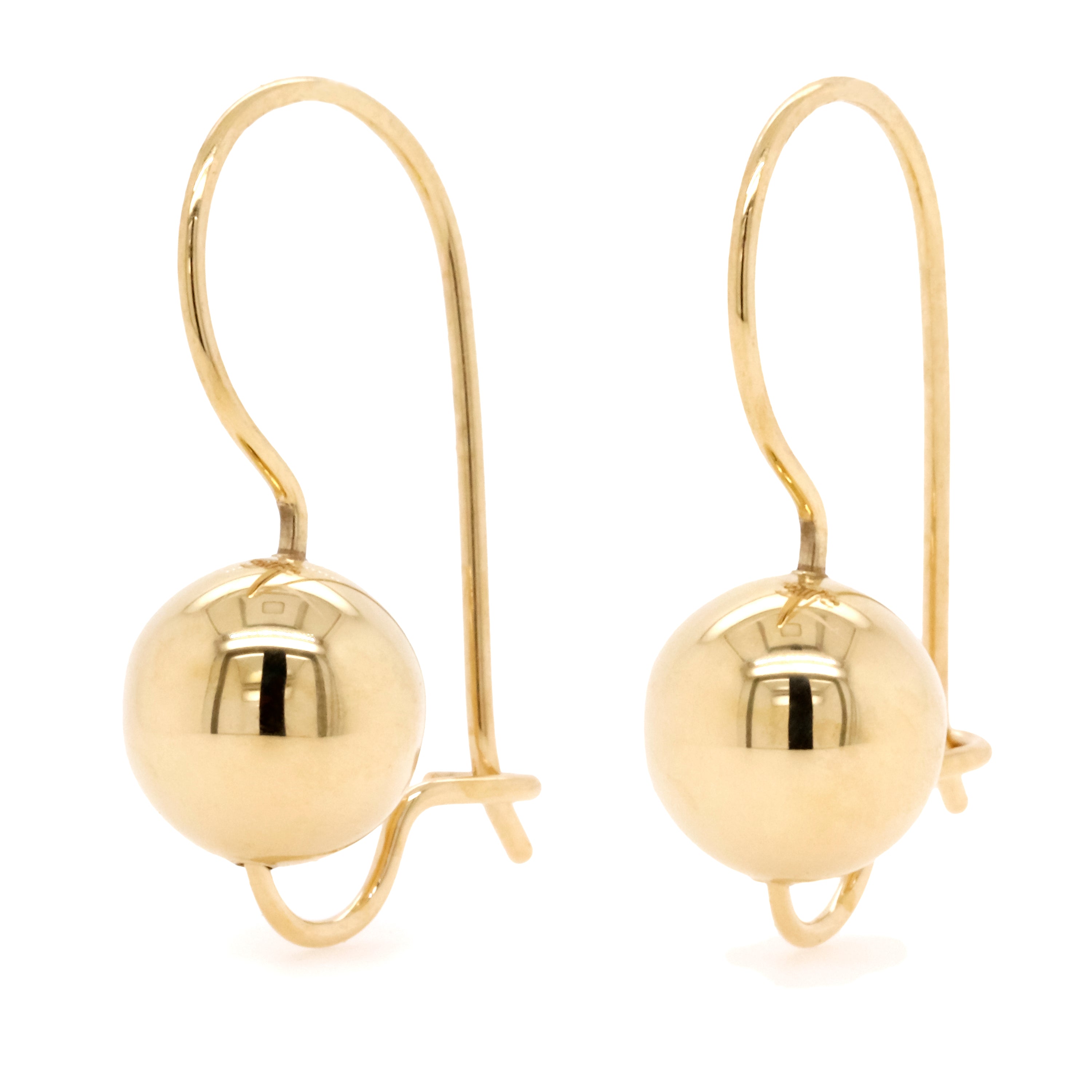 Gold hot sale euroball earrings