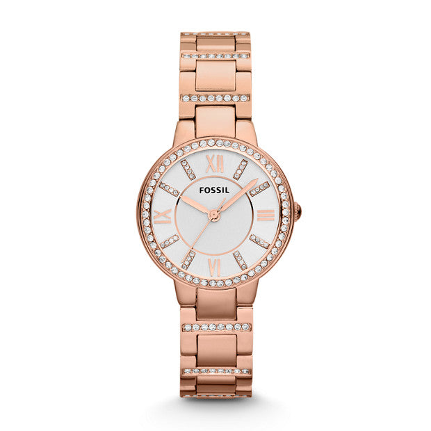 Fossil Virginia Rose Gold-Tone Analogue Watch - Duffs Jewellers